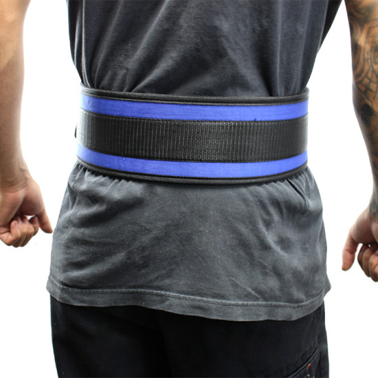 4 in. Last Punch Nylon Power Weight Lifting Belt & Back Support Belt&#44; Blue - Largesog ZX9SLTR3766