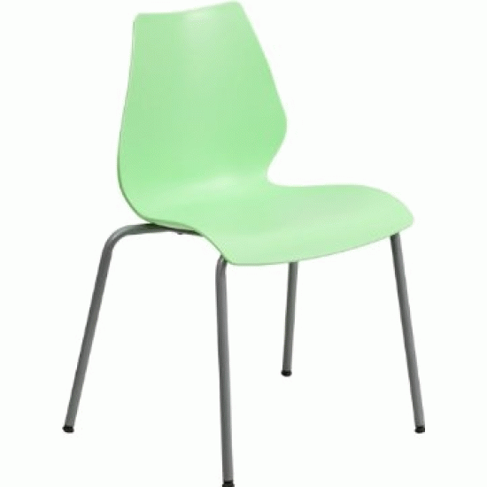 Flash Furniture RUT-288-GREEN-GG HERCULES Series 770 lb. Capacity Green Stack Chair with Lumbar Support and Silver Framesog FLFR3830